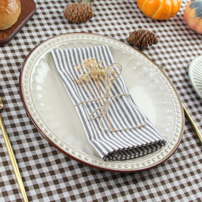 LinoStripe – Linen-Blend Napkin Set (12 pcs | 30 x 40 cm)
