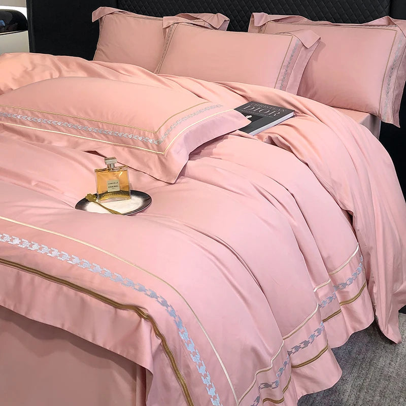 RoyalBloom™ 100% Egyptian Cotton Embroidered Bedding Set – Hotel Collection