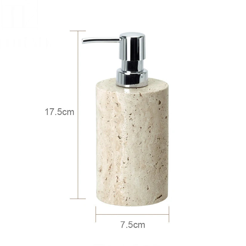 TerraStone Beige Travertine Bathroom Accessories Set