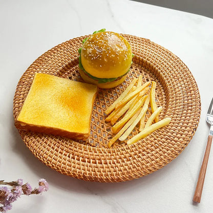 EarthWeave – Handwoven Natural Rattan Charger Plate (13")