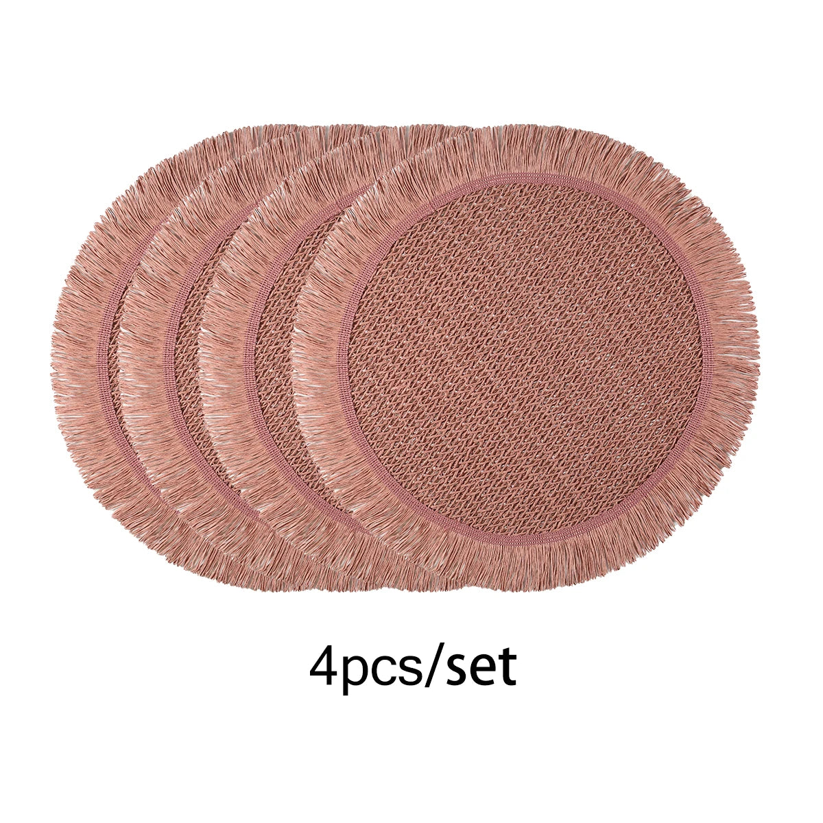Tierra – Natural Woven Placemats with Fringe (Set of 4)