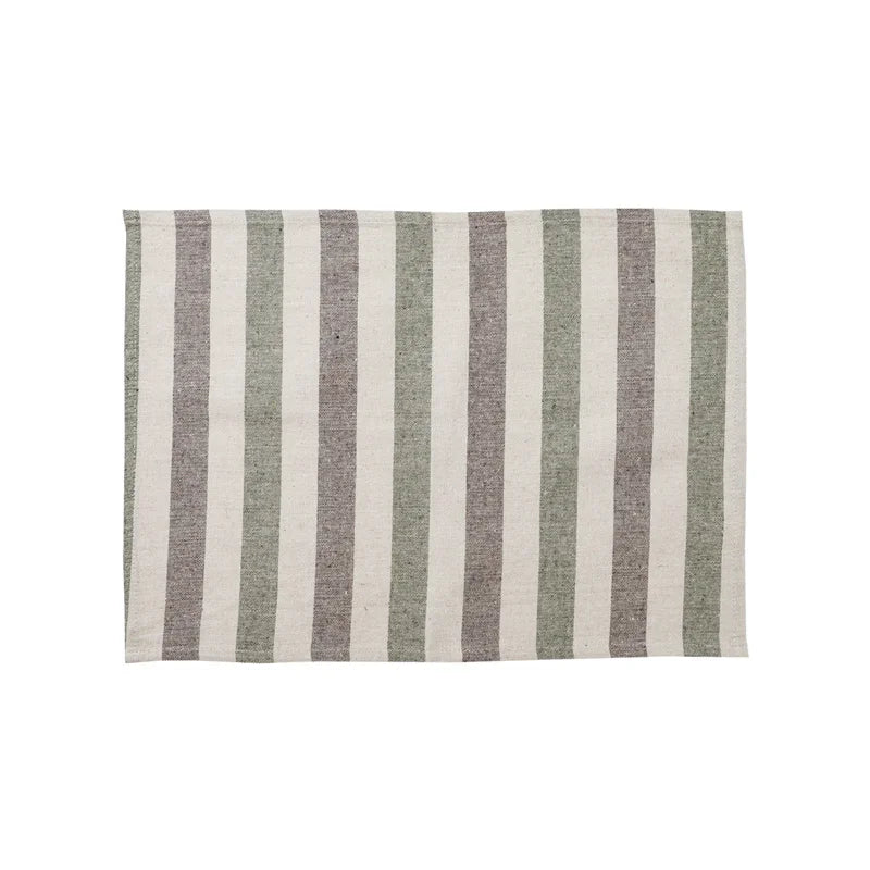 StripeNest – Square Cotton Non-Slip Table Placemats (Set of