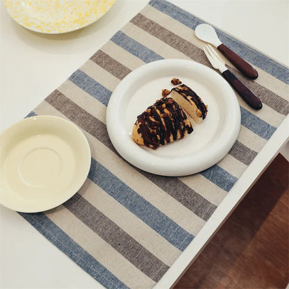 StripeNest – Square Cotton Non-Slip Table Placemats (Set of