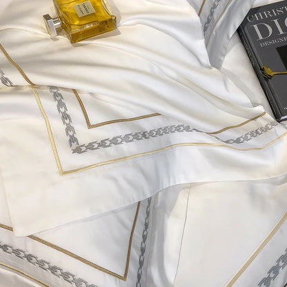 RoyalBloom™ 100% Egyptian Cotton Embroidered Bedding Set – Hotel Collection