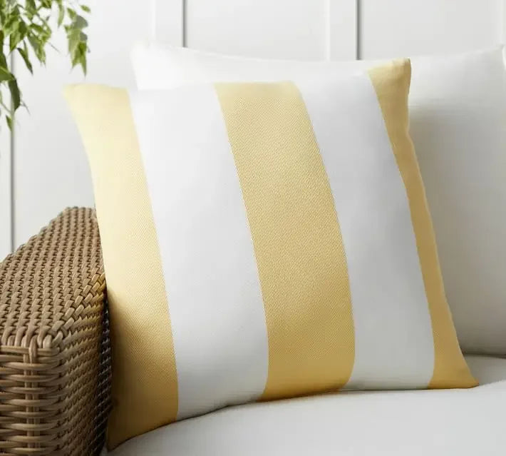 BeeCharm Striped Velvet Cushion Cover – Soft Luxury with Bee Accent