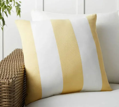 BeeCharm Striped Velvet Cushion Cover – Soft Luxury with Bee Accent