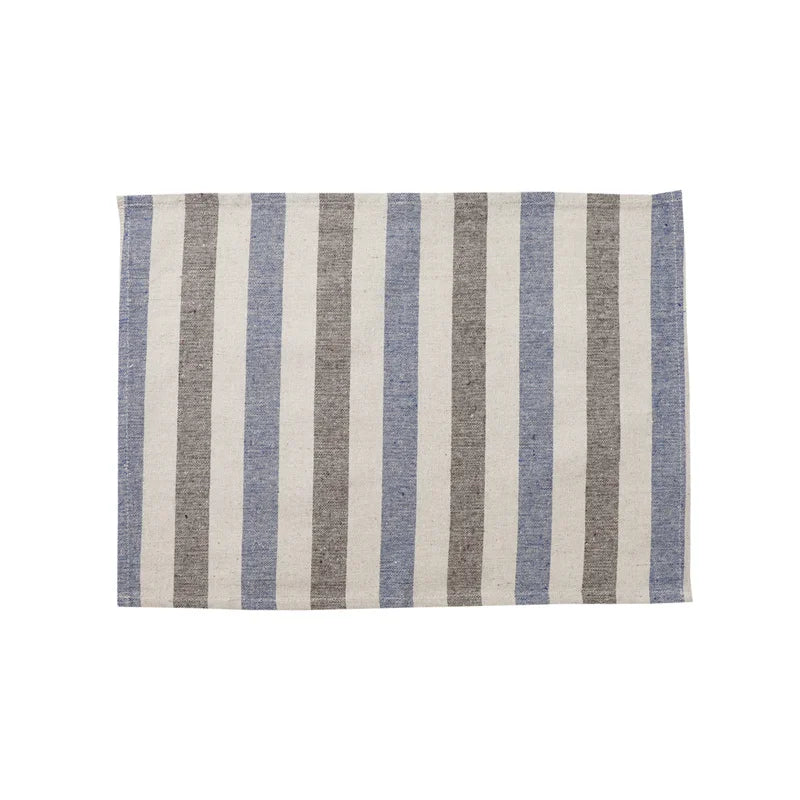 StripeNest – Square Cotton Non-Slip Table Placemats (Set of