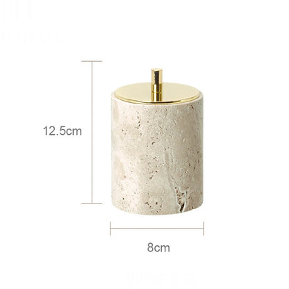 TerraStone Beige Travertine Bathroom Accessories Set