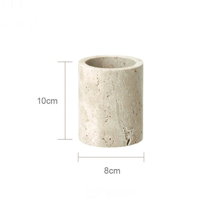 TerraStone Beige Travertine Bathroom Accessories Set