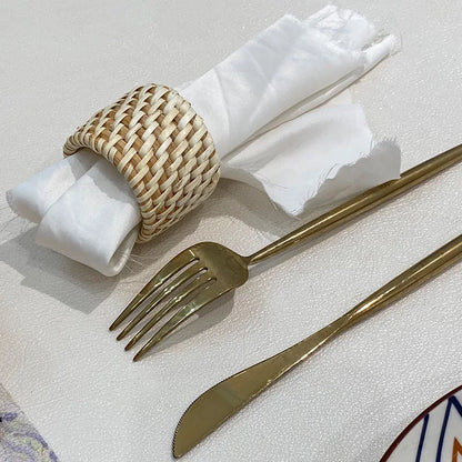 Sola – Handmade Rattan Napkin Rings (Set of 4)