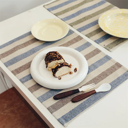 StripeNest – Square Cotton Non-Slip Table Placemats (Set of