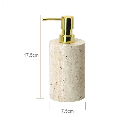 TerraStone Beige Travertine Bathroom Accessories Set