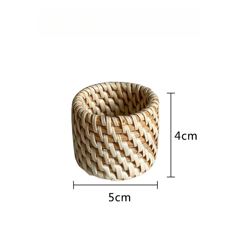Sola – Handmade Rattan Napkin Rings (Set of 4)