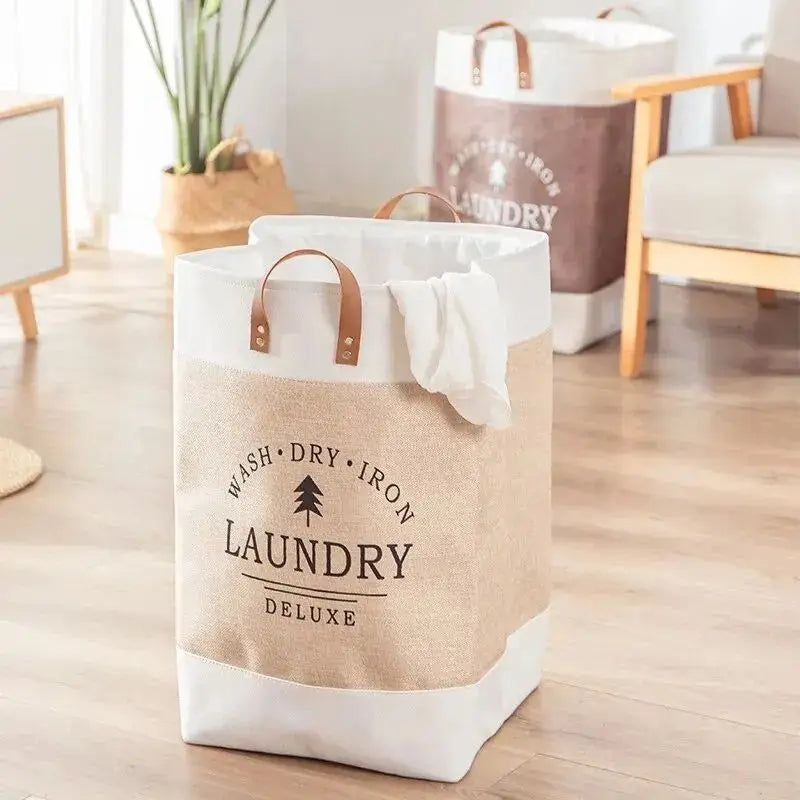 FoldEase Cotton Laundry Basket