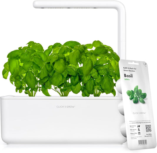 Smart Garden 3 Indoor Herb Garden (Includes Basil Plant Pods), White
